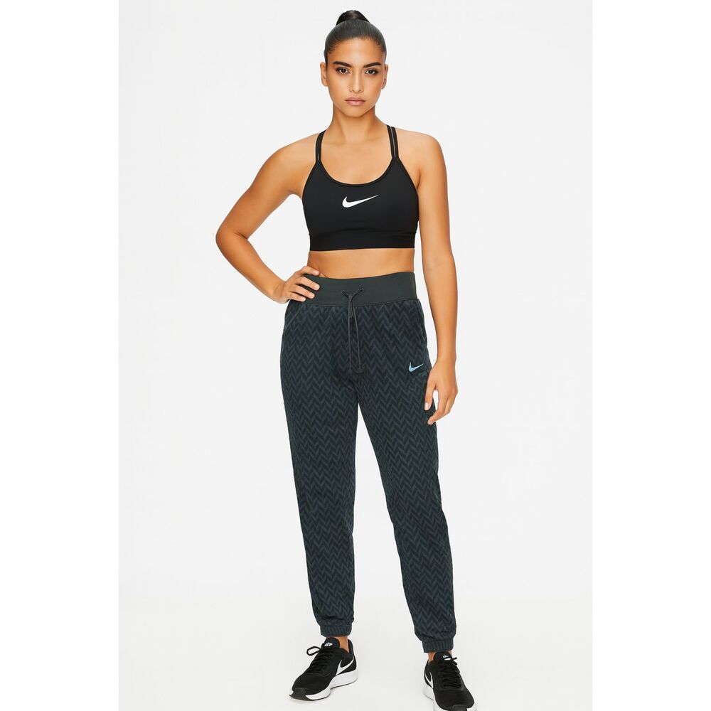 Nike Green Chevron Terry Sweatpants Joggers Pants Trousers Women's Size Medium